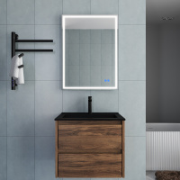 База под раковину Gio 600 подвесная, 2 выкатных ящика soft-close, C.Oak - Gidratop.ru изображение