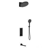 Душевой комплект VSFW-433TI3MB встраиваемый, термостатический, трехрежимный, черный - Gidratop.ru изображение