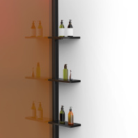 Душевая перегородка Walk-In VSW-1WSL120GSB, 1200*2000, черный матовый, стекло янтарь - Gidratop.ru изображение