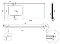 Столешница из натурального мрамора с интегрированной раковиной VWTB-4LX140VB-L, левая,черный Версаче - Gidratop.ru изображение