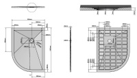 Поддон для душа из искусственного камня  VST-4SQ9012W-L,1200*900*25, белый матовый, левый - Gidratop.ru изображение
