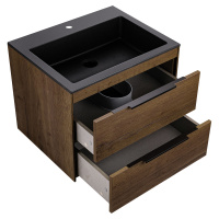 База под раковину Chiara 2D 600 подвесная, 2 выкатных ящика soft-close, T.Oak - Gidratop.ru изображение