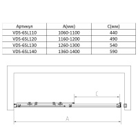 Душевая дверь Slim VDS-6SL140CLB, 1400, черный, стекло прозрачное - Gidratop.ru изображение