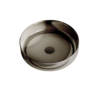 Раковина прозрачная Vincea VBS-6T16B, 450*450*130, накладная, цвет черный - Gidratop.ru изображение