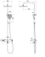 Душевая стойка Rim VSFS-2RM1BG с изливом, брашированное золото - Gidratop.ru изображение