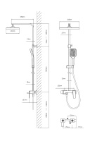 Душевая стойка Cube VSFS-4C12MB с изливом, черный матовый - Gidratop.ru изображение