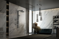 Душевая стойка Inspire VSFS-3I11GM с изливом, 30см верх душ, вороненая сталь - Gidratop.ru изображение