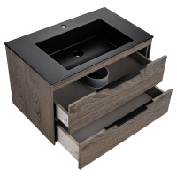 База под раковину Chiara 2D 800 подвесная, 2 выкатных ящика soft-close, R.Oak - Gidratop.ru изображение