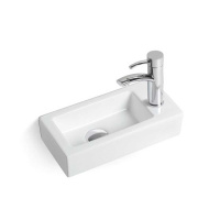 Раковина керамическая Vincea VBS-133R, 370*180*90, подвесная, цвет белый, правая - Gidratop.ru изображение