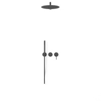 Душевой комплект Groove VSFW-4G01GM встраиваемый, 2 режима, 30см верх душ, вороненая сталь - Gidratop.ru изображение