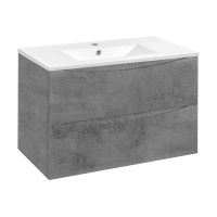 База под керамическую раковину Mia 900 подвесная, 2 выкатных ящика soft close, Beton - Gidratop.ru изображение