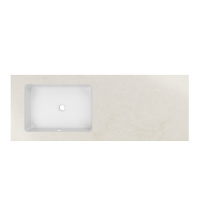 Столешница из кварца с интегрированной раковиной VWTB-4LX140QBG-L, левая, бежевый - Gidratop.ru изображение