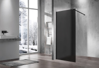 Душевая перегородка Walk-In VSW-1H900GFB, 900*2000, черный матовый, стекло матовое тонированное - Gidratop.ru изображение