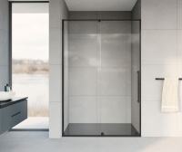 Душевая дверь Arno VPS-1A120CLB, 1200, черный, стекло прозрачное - Gidratop.ru изображение