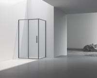 Душевой уголок Slim 8mm VSR-4SLP9012CLGM, 1200*900, вороненая сталь, стекло прозрачное - Gidratop.ru изображение