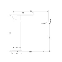 Смеситель для раковины Vogue (SS) VBF-2VS1GM однорычажный, вороненая сталь - Gidratop.ru изображение