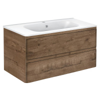 База под раковину Vico 1000 подвесная, 2 выкатных ящика soft close, V.Oak - Gidratop.ru изображение