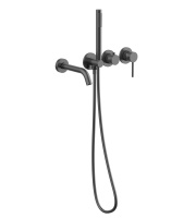 Смеситель для ванны Groove VBTW-4G1GM, встраиваемый, вороненая сталь - Gidratop.ru изображение