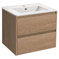 База под раковину Gio 600 подвесная, 2 выкатных ящика soft-close, N.Oak - Gidratop.ru изображение