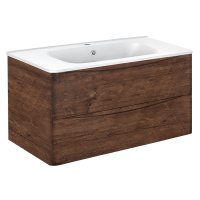 База под раковину Paola 1000 подвесная, 2 выкатных ящика soft close, R.Wood - Gidratop.ru изображение