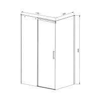 Душевой уголок Dice VSR-4D1011CLGM, 1100*1000, вороненая сталь, стекло прозрачное - Gidratop.ru изображение