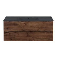 База под керамическую раковину Mia 1200 подвесная, 2 выкатных ящика soft close, R.Wood - Gidratop.ru изображение