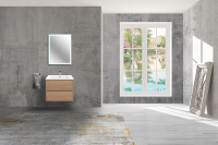 База под раковину Gio 600 подвесная, 2 выкатных ящика soft-close, N.Oak - Gidratop.ru изображение