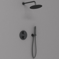 Душевой комплект VSFW-101TMB термостатический встраиваемый, двухрежимный, черный - Gidratop.ru изображение