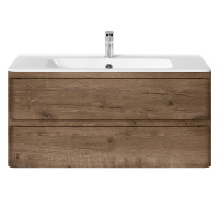 База под раковину Vico 1000 подвесная, 2 выкатных ящика soft close, V.Oak - Gidratop.ru изображение