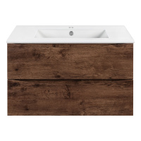 База под керамическую раковину Mia 800 подвесная, 2 выкатных ящика soft close, R.Wood - Gidratop.ru изображение