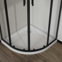 Душевой уголок City VSQ-5CT900CLB, 900*900, черный матовый, стекло прозрачное - Gidratop.ru изображение