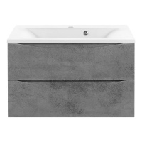 База под раковину Mia 800 подвесная, 2 выкатных ящика soft close, Beton - Gidratop.ru изображение