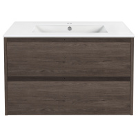 База под раковину Gio 800 подвесная, 2 выкатных ящика soft-close, R.Oak - Gidratop.ru изображение