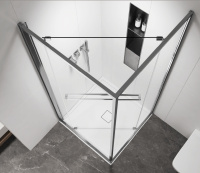 Душевой уголок Tesi VSRW-7TS9090CL, 900*900, хром, стекло прозрачное - Gidratop.ru изображение