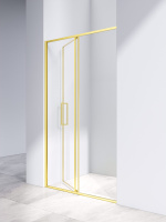 Душевая дверь Slim 8mm VDP-4SL120CLG, брашированное золото, стекло прозрачное - Gidratop.ru изображение