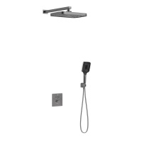 Душевой комплект VSFW-321MT1GM встраиваемый, термостат, двухрежимный, вороненая сталь - Gidratop.ru изображение