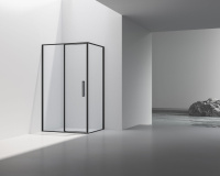 Душевой уголок Slim 8mm VSR-4SLP9012CLB, 1200*900, черный, стекло прозрачное - Gidratop.ru изображение