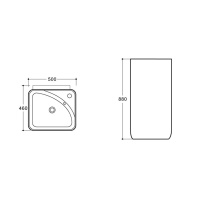 Раковина керамическая Vincea VBS-2P202, 500*460*880, напольная, цвет белый - Gidratop.ru изображение