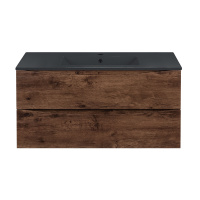 База под керамическую раковину Mia 1000 подвесная, 2 выкатных ящика soft close, R.Wood - Gidratop.ru изображение