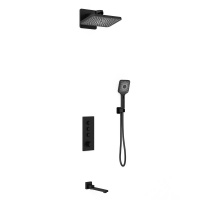 Душевой комплект VSFW-433TI4MB встраиваемый, термостатический, трехрежимный, черный - Gidratop.ru изображение