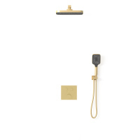 Душевой комплект VSFW-4211BG встраиваемый, двухрежимный, брашированное золото - Gidratop.ru изображение