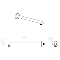 Верхний душ с держателем VSHD-42CCH, хром - Gidratop.ru изображение