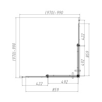Душевой уголок Dice VSS-4D100CL, 1000*1000, хром, стекло прозрачное - Gidratop.ru изображение