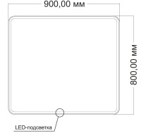 Зеркало LED VLM-3VC9008-2 900х800 c сенсорным выключателем и диммером, антизапотевание - Gidratop.ru изображение