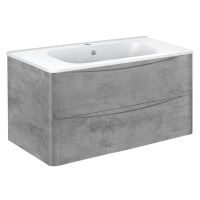 База под раковину Paola 1000 подвесная, 2 выкатных ящика soft close, Beton - Gidratop.ru изображение