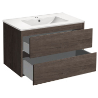 База под раковину Gio 800 подвесная, 2 выкатных ящика soft-close, R.Oak - Gidratop.ru изображение