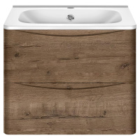 База под раковину Paola 600 подвесная, 2 выкатных ящика soft close, Beton - Gidratop.ru изображение