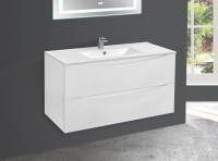 База под керамическую раковину Mia 1000 подвесная, 2 выкатных ящика soft close, G.White - Gidratop.ru изображение