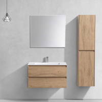 База под раковину Luka 800 подвесная, 2 выкатных ящика soft-close, N.Oak - Gidratop.ru изображение