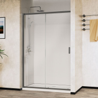 Душевая дверь City VDS-5CT150CLGM, 1500, вороненая сталь, стекло прозрачное - Gidratop.ru изображение